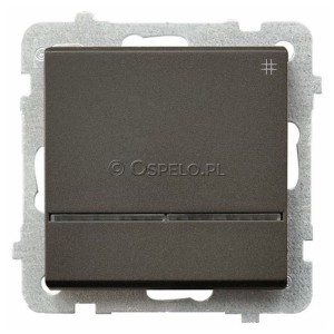 ŁP-4RS/m/40 Łącznik krzyżowy z podświetleniem w kolorze Niebieskim 16A (Szybkozłącza) Czekoladowy Metalik Ospel Sonata - Widok z przodu