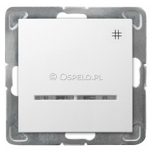 ŁP-4YS/m/00 Łącznik krzyżowy z podświetleniem w kolorze Pomarańczowym 16A (Szybkozłącza) Biały Ospel Impresja - Widok z przodu