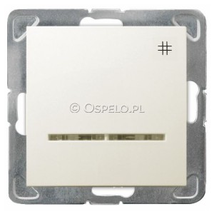 ŁP-4YS/m/27 Łącznik krzyżowy z podświetleniem w kolorze Pomarańczowym 16A (Szybkozłącza) Ecru Ospel Impresja - Widok z przodu