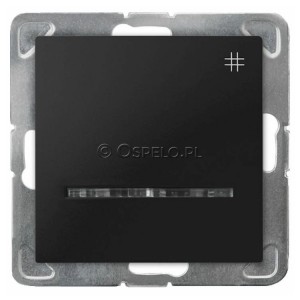 ŁP-4YS/m/33 Łącznik krzyżowy z podświetleniem Niebieskim 16A (Szybkozłącza) Czarny Metalik Ospel Impresja - Widok z przodu