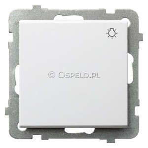ŁP-5R/m/00 Przycisk zwierny z symbolem światła 10A (Szybkozłącza) Biały Ospel Sonata - Widok z przodu