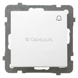 ŁP-6G/m/00 Przycisk dzwonkowy 10A (Zaciski śrubowe) Biały Ospel As - Widok z przodu
