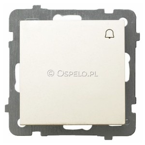ŁP-6G/m/27 Przycisk dzwonkowy 10A (Zaciski śrubowe) Ecru Ospel As - Widok z przodu