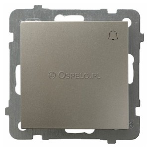 ŁP-6G/m/45 Przycisk dzwonkowy 10A (Zaciski śrubowe) Satyna Light Ospel As - Widok z przodu
