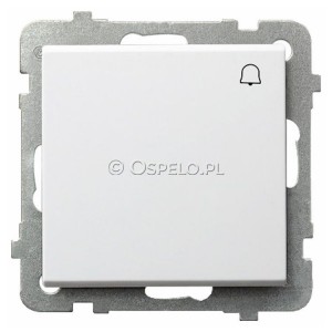 ŁP-6R/m/00 Przycisk zwierny dzwonkowy 10A (Szybkozłącza) Biały Ospel Sonata - Widok z przodu