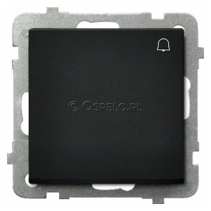 ŁP-6R/m/33 Przycisk zwierny dzwonkowy 10A (Szybkozłącza) Czarny Metalik Ospel Sonata - Widok z przodu