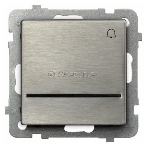 ŁP-6RMS/m/37 Przycisk zwierny z nadrukiem dzwonka z podświetleniem Stal Inox Ospel Sonata Stal Inox - Widok z przodu
