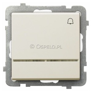ŁP-6RS/m/27 Przycisk zwierny dzwonkowy z podświetleniem w kolorze Pomarańczowym 10A (Szybkozłącza)  Ecru