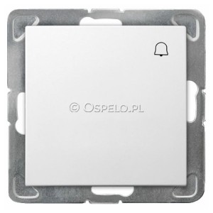 ŁP-6Y/m/00 Przycisk dzwonkowy 10A (Szybkozłącza) Biały Ospel Impresja - Widok z przodu