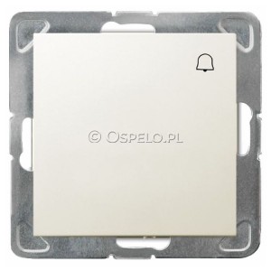 ŁP-6Y/m/27 Przycisk dzwonkowy 10A (Szybkozłącza) Ecru Ospel Impresja - Widok z przodu