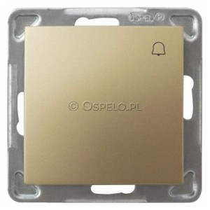 ŁP-6Y/m/28 Przycisk dzwonkowy 10A (Szybkozłącza) Złoty Metalik Ospel Impresja - Widok z przodu