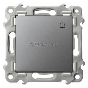 ŁP-6Z/m/70 Przycisk zwierny dzwonkowy 10A (Szybkozłącza) Szary Mat. Ospel Szafir - Widok z przodu