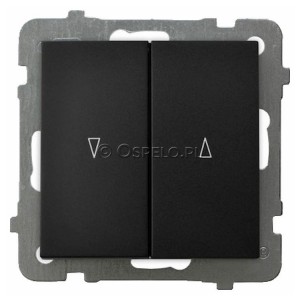 ŁP-7GB/m/33 Łącznik żaluzjowy 10A (Zaciski śrubowe) Czarny Metalik Ospel As - Widok z przodu