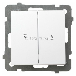 ŁP-7G/m/00 Przycisk żaluzjowy 10A (Zaciski śrubowe) Biały Ospel As - Widok z przodu