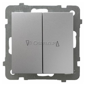 ŁP-7G/m/18 Przycisk żaluzjowy 10A (Zaciski śrubowe) Srebro Ospel As - Widok z przodu