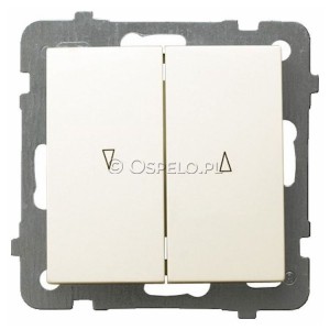 ŁP-7G/m/27 Przycisk żaluzjowy 10A (Zaciski śrubowe) Ecru Ospel As - Widok z przodu