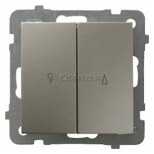 ŁP-7G/m/45 Przycisk żaluzjowy 10A (Zaciski śrubowe) Satyna Light Ospel As - Widok z przodu