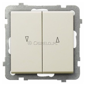 ŁP-7R/m/27 Przycisk żaluzjowy 10A (Szybkozłącza) Ecru Ospel Sonata - Widok z przodu
