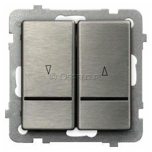 ŁP-7RMS/m/37 Przycisk żaluzjowy z podświetleniem Stal Inox Ospel Sonata Stal Inox - Widok z przodu