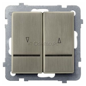 ŁP-7RMS/m/44 Przycisk żaluzjowy z podświetleniem Nowe Srebro Ospel Sonata Nowe Srebro - Widok z przodu