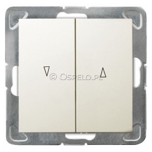 ŁP-7Y/m/27 Przycisk żaluzjowy 10A (Szybkozłącza) Ecru Ospel Impresja - Widok z przodu