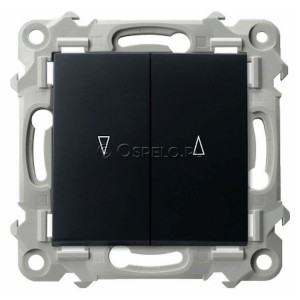 ŁP-7Z/m/33 Przycisk żaluzjowy 10A (Szybkozłącza) Czarny Metalik Ospel Szafir - Widok z przodu