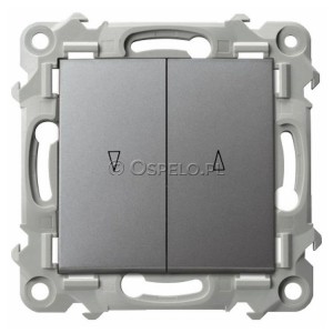 ŁP-7Z/m/70 Przycisk żaluzjowy 10A (Szybkozłącza) Szary Mat. Ospel Szafir - Widok z przodu