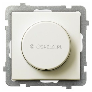 ŁP-8R/m/27 Ściemniacz naciskowo-obrotowy 40-400W (Zaciski śrubowe) Ecru Ospel Sonata - Widok z przodu