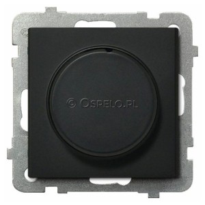 ŁP-8R/m/33 Ściemniacz naciskowo-obrotowy 40-400W (Zaciski śrubowe) Czarny Metalik Ospel Sonata - Widok z przodu