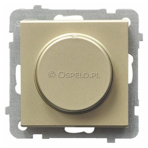 ŁP-8R/m/39 Ściemniacz naciskowo-obrotowy 40-400W (Zaciski śrubowe)  Szampański Złoty
