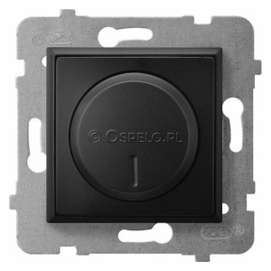 ŁP-8U/m/33 Ściemniacz naciskowo-obrotowy 40-400W (Zaciski śrubowe) Czarny Metalik Ospel Aria - Widok z przodu