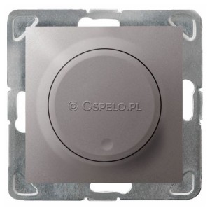 ŁP-8Y/m/23 Ściemniacz naciskowo-obrotowy 40-400W (Zaciski śrubowe) Tytan Ospel Impresja - Widok z przodu