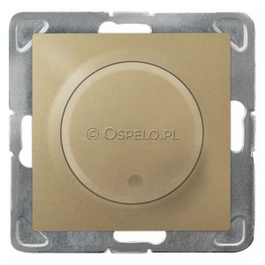 ŁP-8Y/m/28 Ściemniacz naciskowo-obrotowy 40-400W (Zaciski śrubowe) Złoty Metalik Ospel Impresja - Widok z przodu