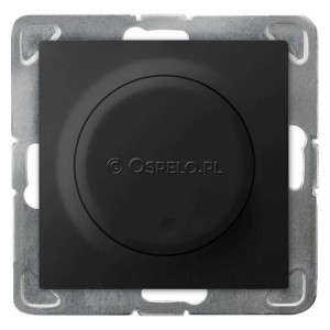 ŁP-8Y/m/33 Ściemniacz naciskowo-obrotowy 40-400W (Zaciski śrubowe) Czarny Metalik Ospel Impresja - Widok z przodu