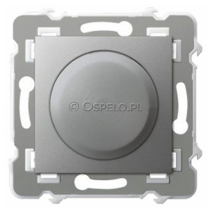 ŁP-8ZL2/m/18 Ściemniacz do LED 0-100W (Zaciski śrubowe) Srebro Ospel Szafir - Widok z przodu