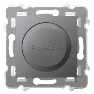 ŁP-8ZL2/m/70 Ściemniacz do LED 0-100W (Zaciski śrubowe) Szary Mat. Ospel Szafir - Widok z przodu