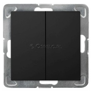 ŁP-9Y/m/33 Łącznik schodowy z łącznikiem pojedynczym 16A (Szybkozłącza) Czarny Metalik Ospel Impresja - Widok z przodu