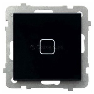 ŁPD-21RS/m/32 Przycisk dotykowy zwierny z podświetleniem Czarne Szkło Ospel Sonata Touch - Widok z przodu