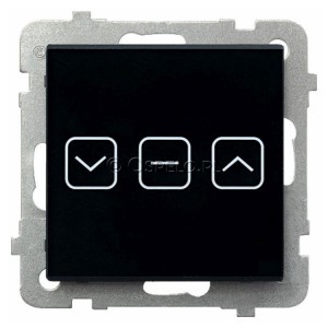 ŁPD-7RS/m/32 Przycisk dotykowy żaluzjowy z podświetleniem Czarne Szkło Ospel Sonata Touch - Widok z przodu