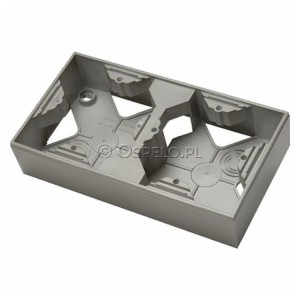 PNP-2G/45 Puszka instalacyjna do serii As podwójna Satyna Light Ospel As - Widok z przodu