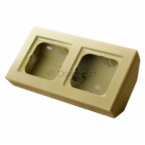 PNP-2RN/39 Puszka narożna do serii SONATA podwójna, wyposażona w ramkę Szampański Złoty Ospel Sonata - Widok z przodu