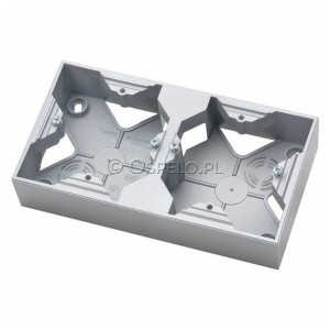 PNP-2U/18 Puszka instalacyjna podwójna Srebro Ospel Aria - Widok z przodu