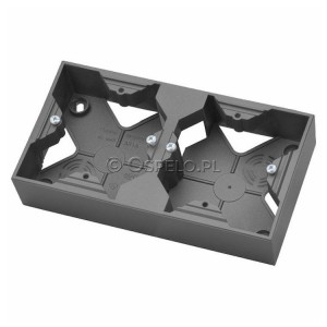 PNP-2U/70 Puszka instalacyjna podwójna Szary Mat. Ospel Aria - Widok z przodu