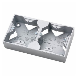 PNP-2Y/18 Puszka natynkowa podwójna Srebro Ospel Impresja - Widok z przodu