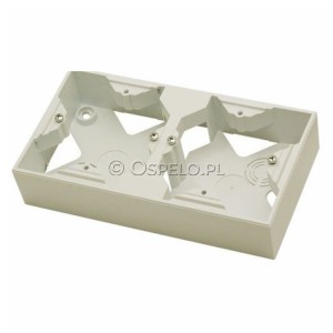 PNP-2Y/27 Puszka natynkowa podwójna Ecru Ospel Impresja - Widok z przodu