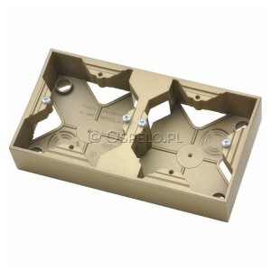 PNP-2Y/28 Puszka natynkowa podwójna Złoty Metalik Ospel Impresja - Widok z przodu