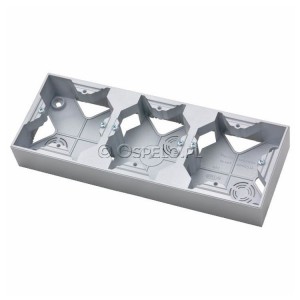 PNP-3Y/18 Puszka natynkowa potrójna Srebro Ospel Impresja - Widok z przodu