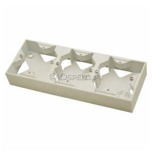 PNP-3Y/27 Puszka natynkowa potrójna Ecru Ospel Impresja - Widok z przodu
