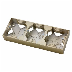 PNP-3Y/28 Puszka natynkowa potrójna Złoty Metalik Ospel Impresja - Widok z przodu