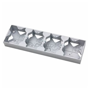 PNP-4U/18 Puszka instalacyjna poczwórna Srebro Ospel Aria - Widok z przodu